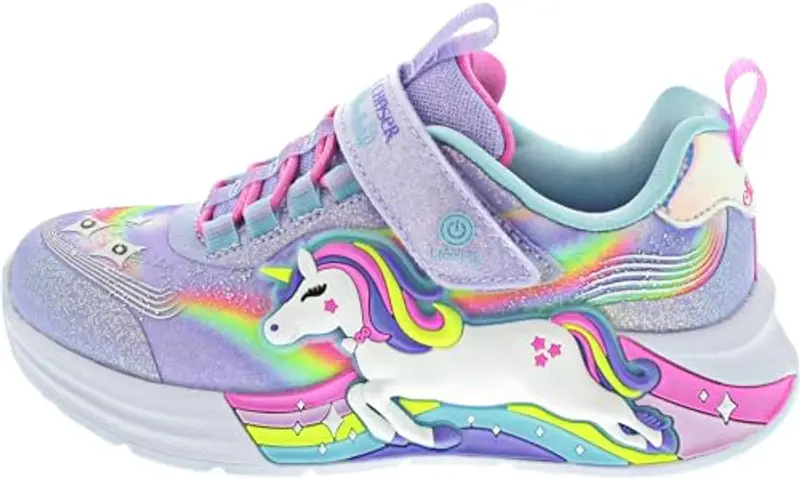 Skechers S-Lights Unicorn Chaser, Sneaker da Bambina (Lavender/Multi, Sistema Taglie Calzature EU, Bambino Piccolo (2-5 Anni), Numero, Media, 32)