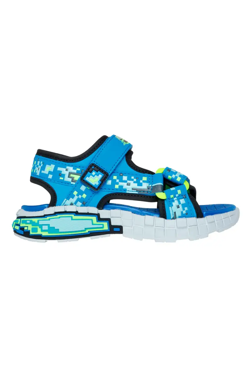 Sandali blu sportivi con stampa grafica Skechers Mega-Splash 4K [BLU]