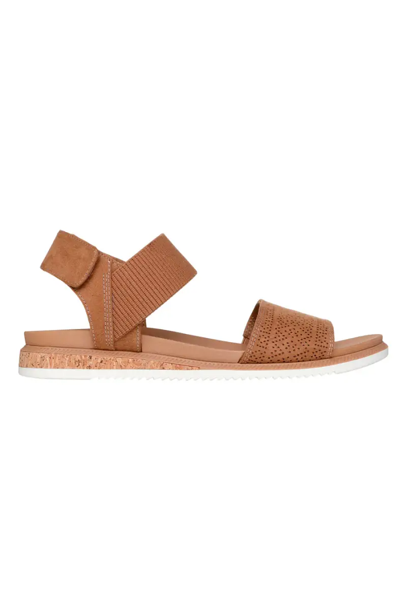 Sandali marroni con cinturino in velcro e fascia traforata Skechers Desert kiss low [CASTAGNO]