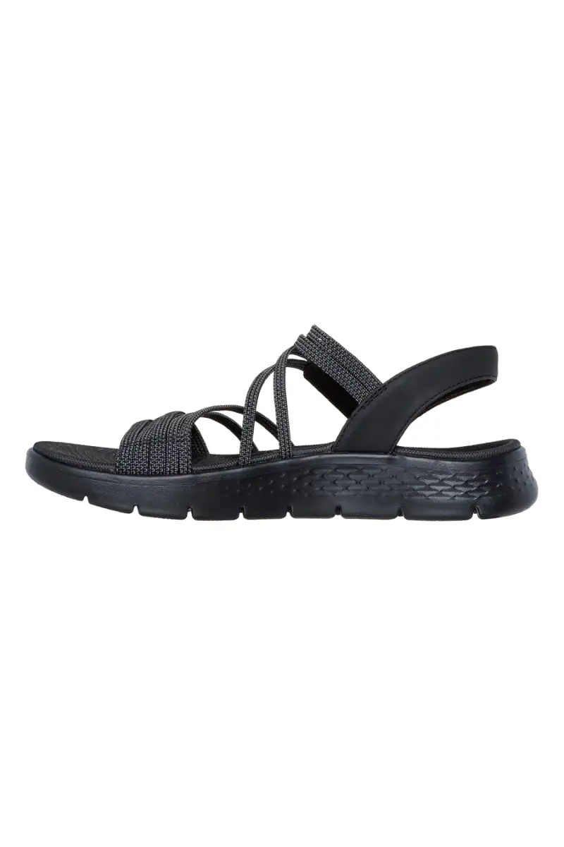 Sandali neri con fasce elastiche e cinturino in velcro Skechers Go walk flex sandal [NERO miniatura 3