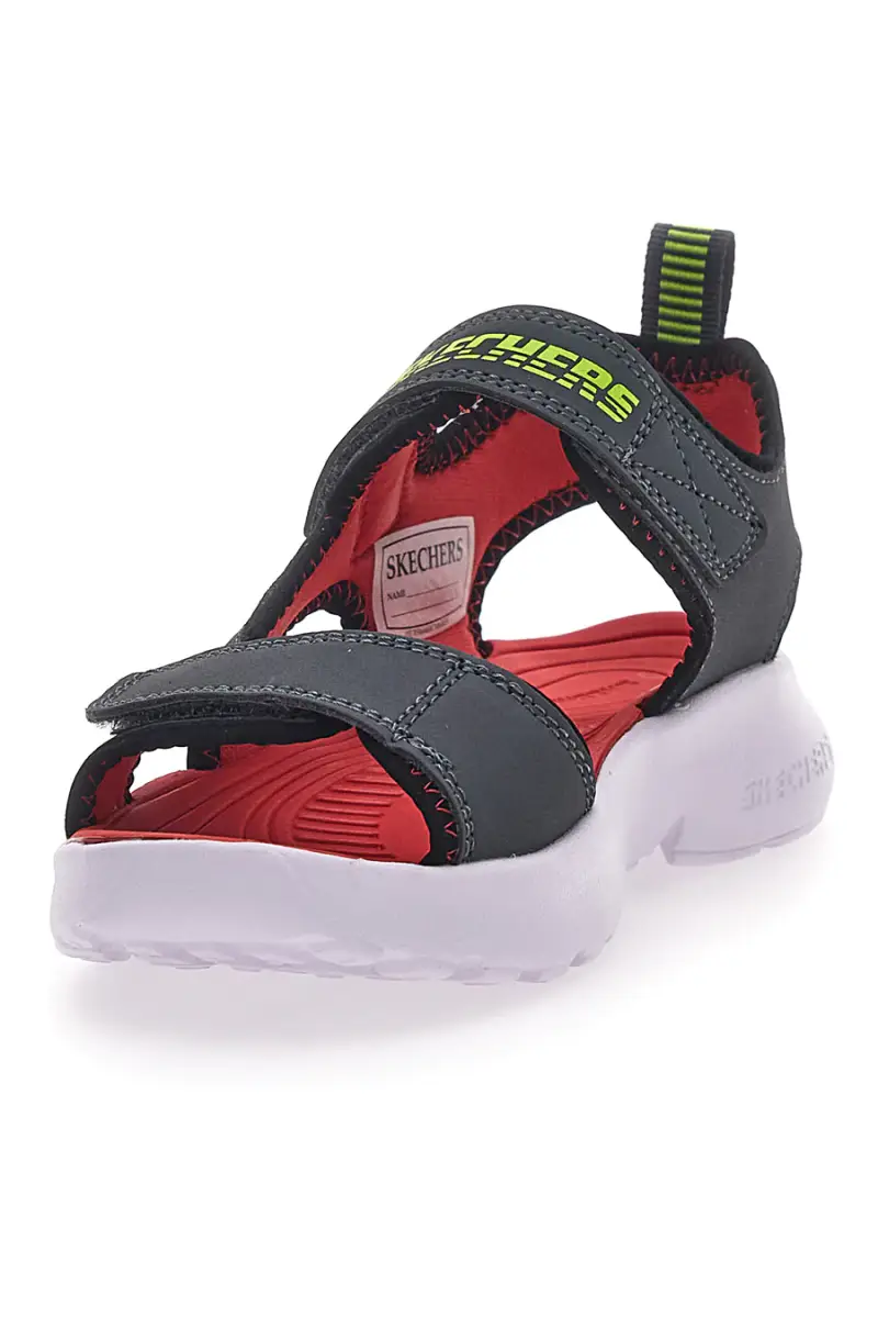 Sandali Neri e Rossi In Tessuto Skechers Razor Splash Aqua Buddies [NERO] miniatura 3