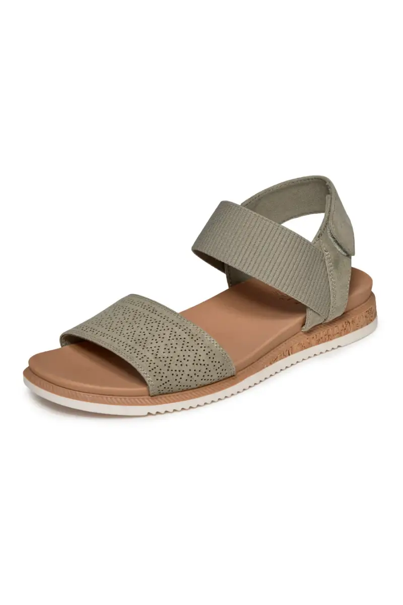 Sandali verdi con cinturino in velcro e fascia traforata Skechers Desert kiss low [VERDE] miniatura 3