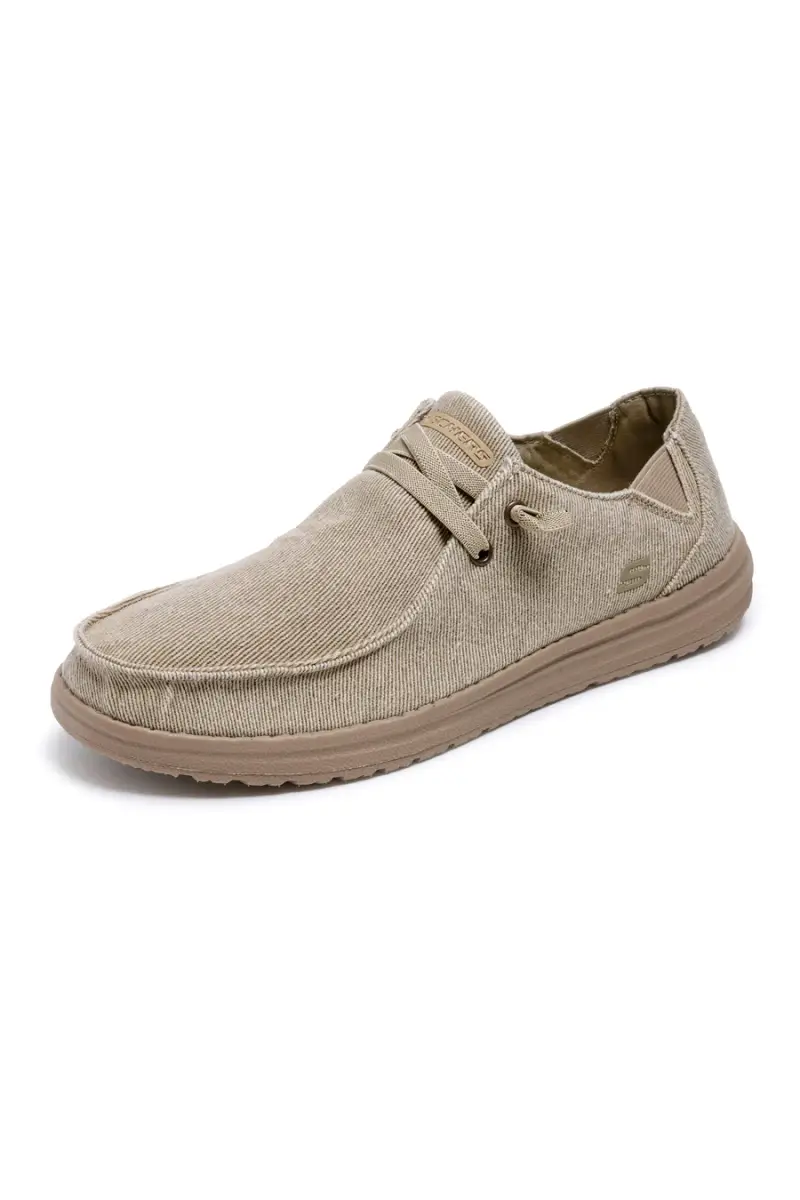 Scarpe beige in tela stile mocassino Skechers Melson Raymon [TAUPE] miniatura 2