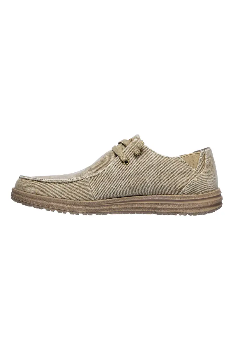 Scarpe beige in tela stile mocassino Skechers Melson Raymon [TAUPE] miniatura 3