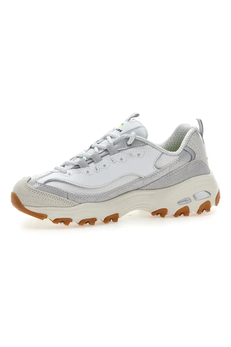 Scarpe bianche con inserti iridescenti e Memory Foam Skechers D'Lites Dazzling Shine [ARGENTO miniatura 4