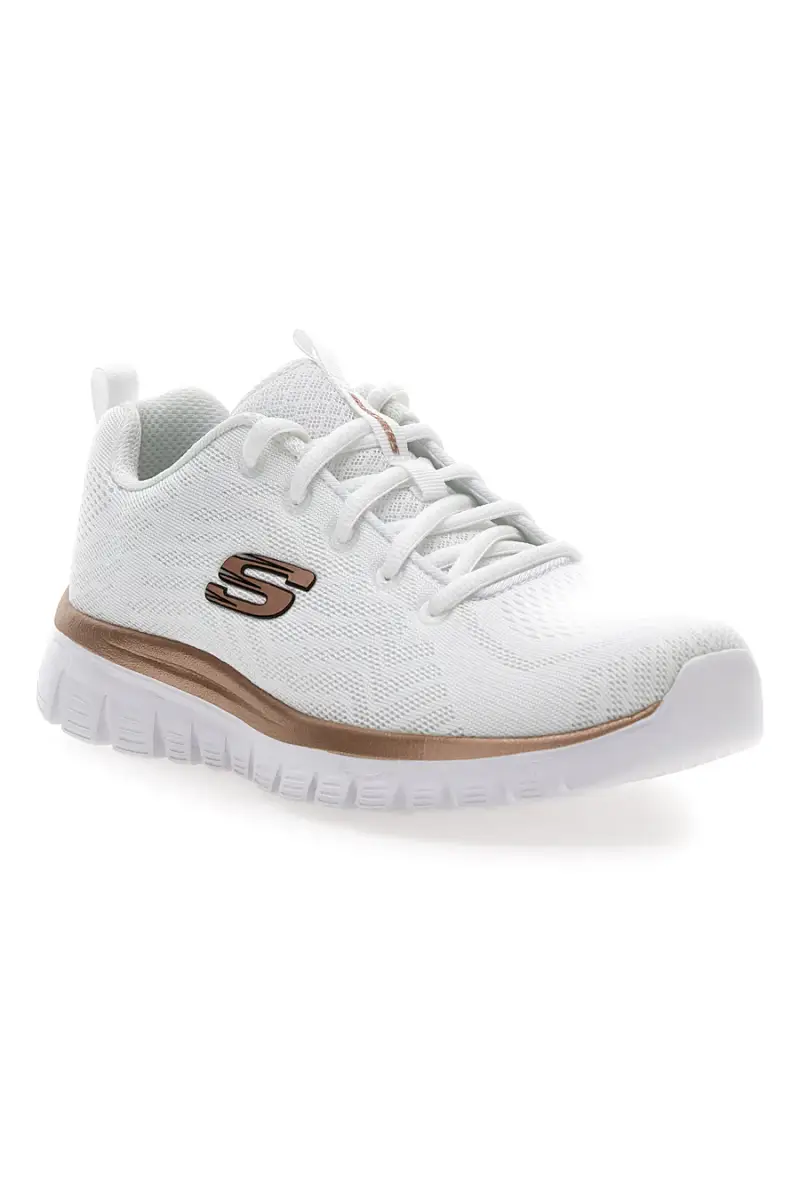Scarpe bianche in mesh con Memory Foam Skechers Graceful Get Connected [BIANCO] miniatura 2