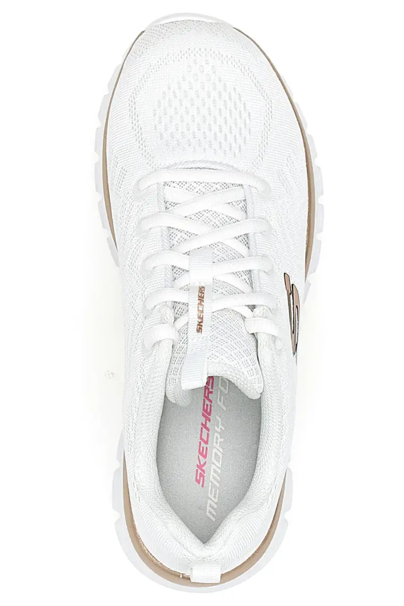 Scarpe bianche in mesh con Memory Foam Skechers Graceful Get Connected [BIANCO] miniatura 3