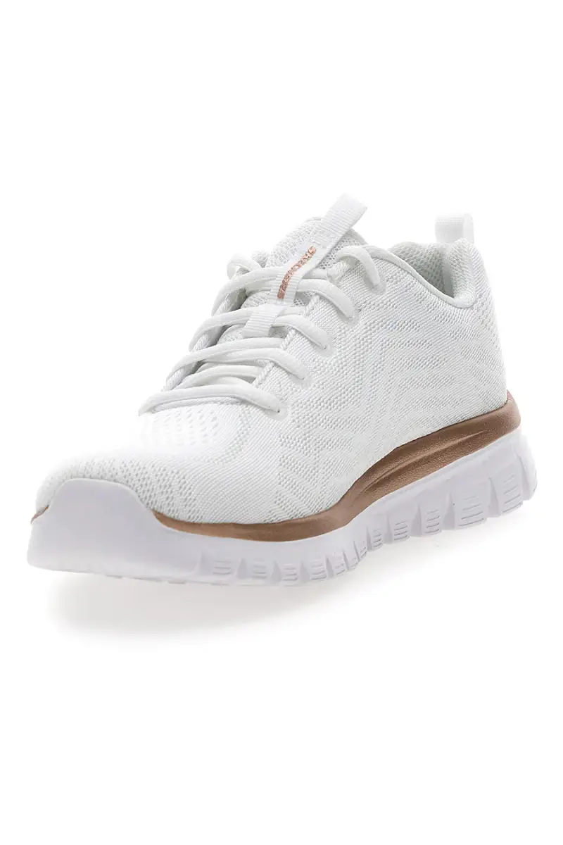 Scarpe bianche in mesh con Memory Foam Skechers Graceful Get Connected [BIANCO] miniatura 4