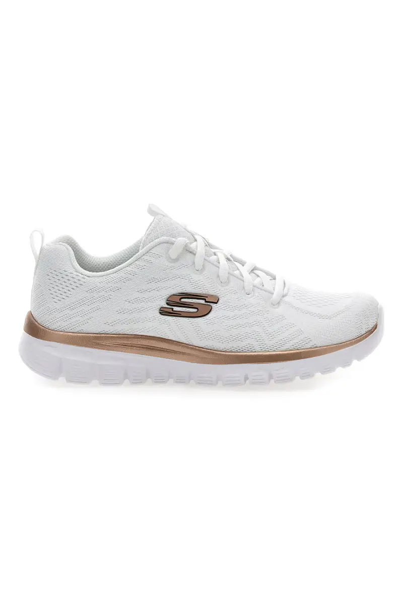 Scarpe bianche in mesh con Memory Foam Skechers Graceful Get Connected [BIANCO]