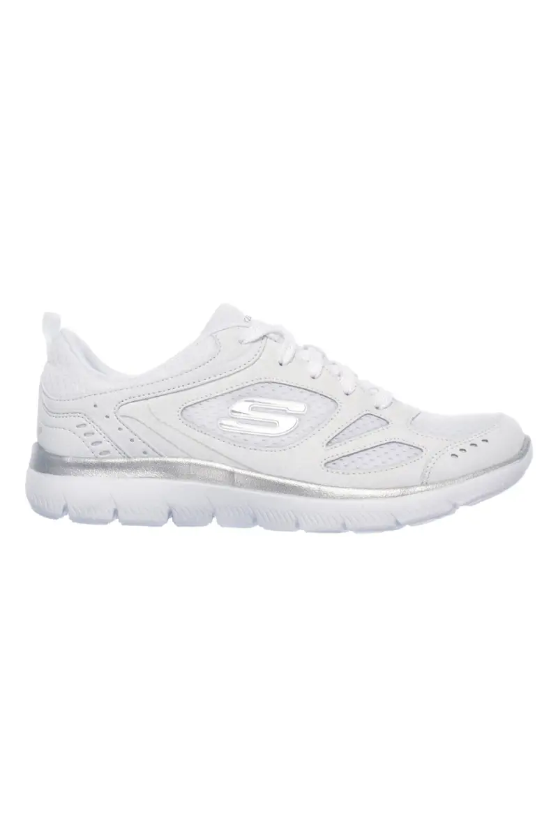 Scarpe bianche leggere con inserti argento Skechers SUMMITS SUITED [BIANCO miniatura 2