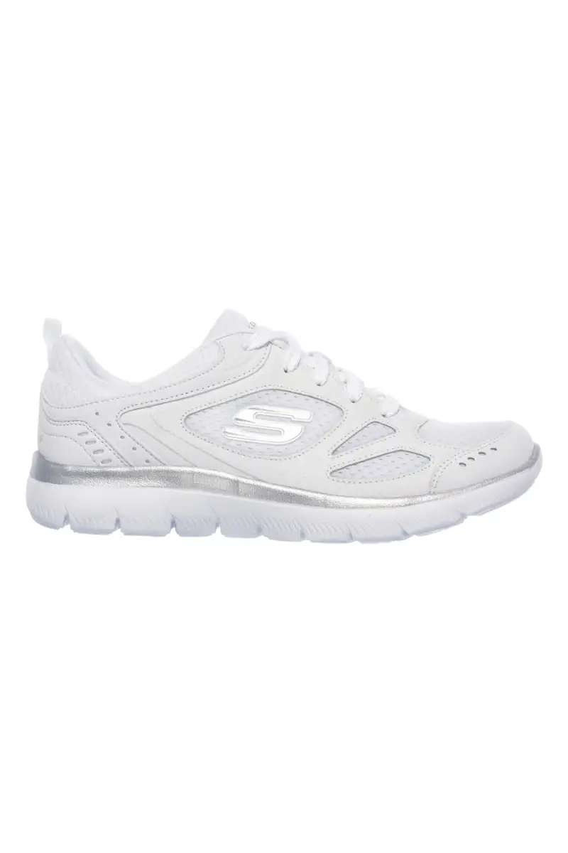 Scarpe bianche leggere con inserti argento Skechers SUMMITS SUITED [BIANCO