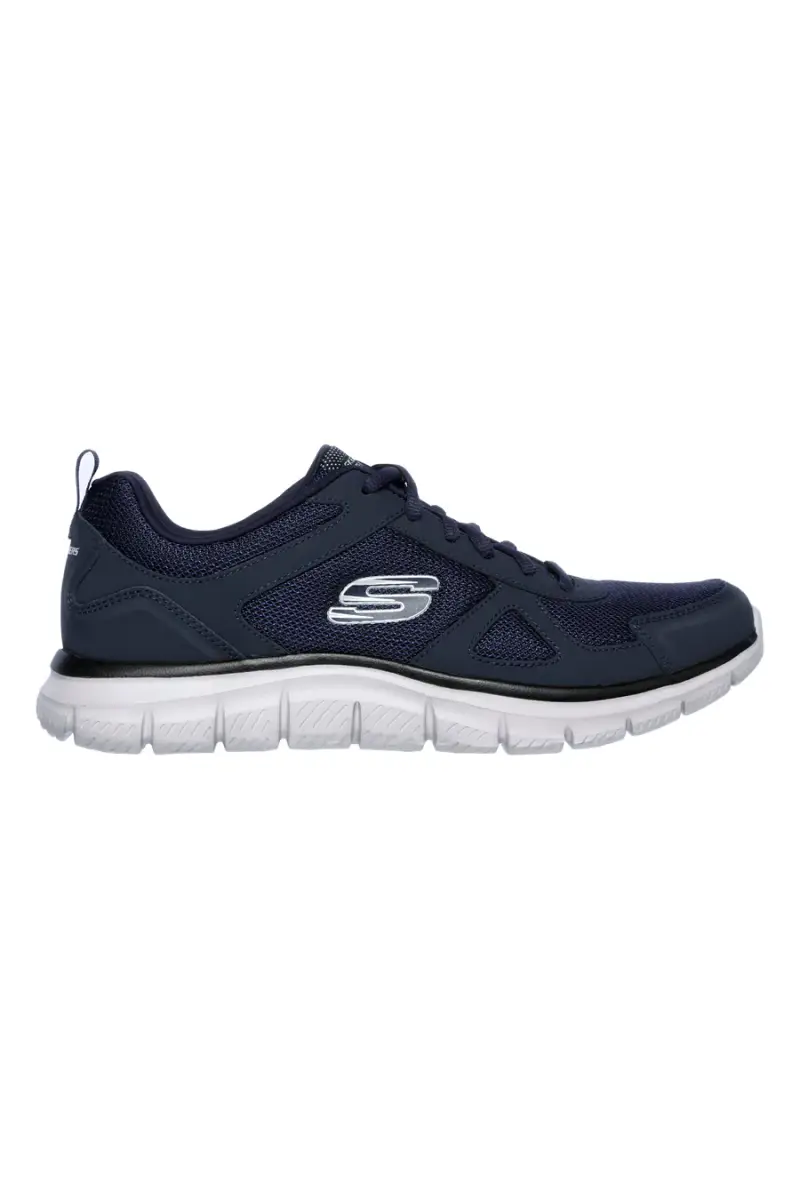 Scarpe blu in pelle e mesh con Memory Foam Skechers Track Scloric [NAVY]