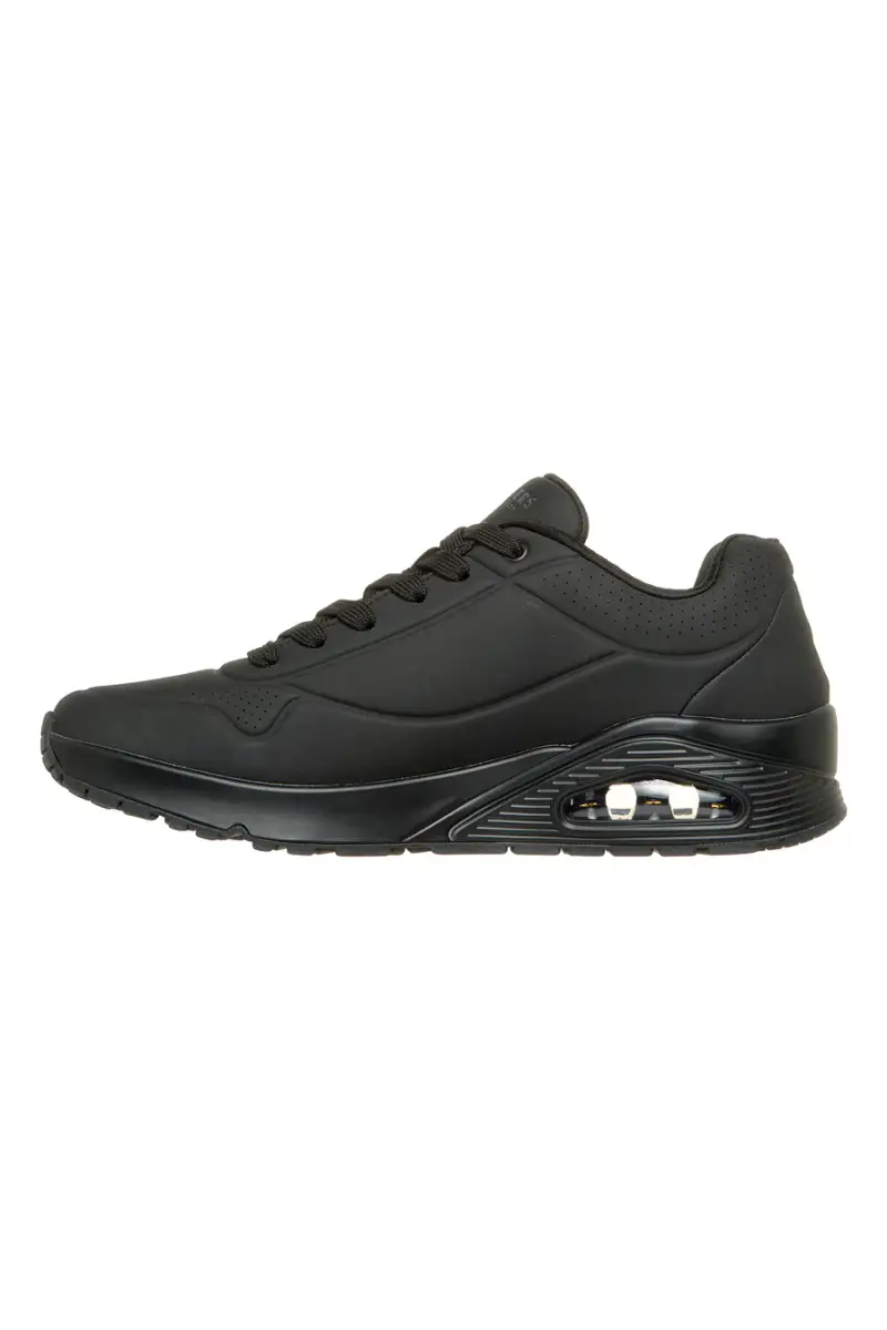 Scarpe nere con airbag visibile e Memory Foam Skechers UNO STAND ON AIR [NERO] miniatura 3