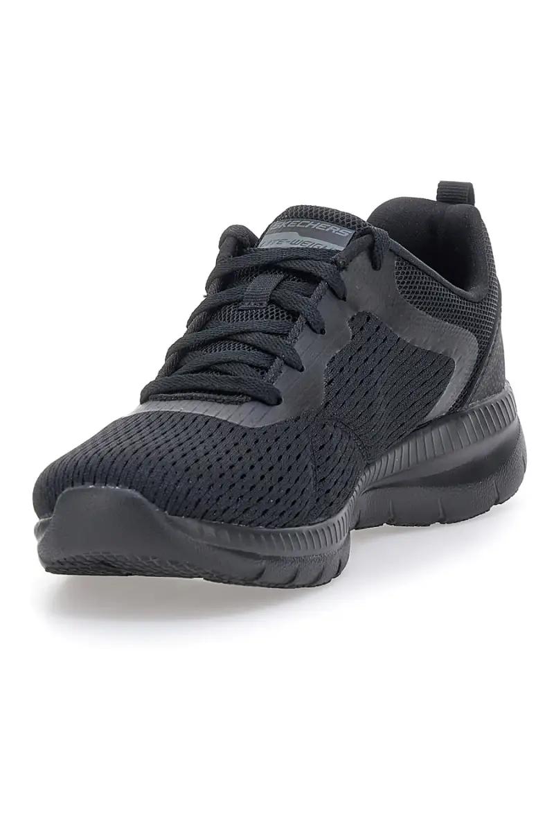 Scarpe nere leggere in mesh con Memory Foam Skechers Bountiful Quick Path [NERO] miniatura 3