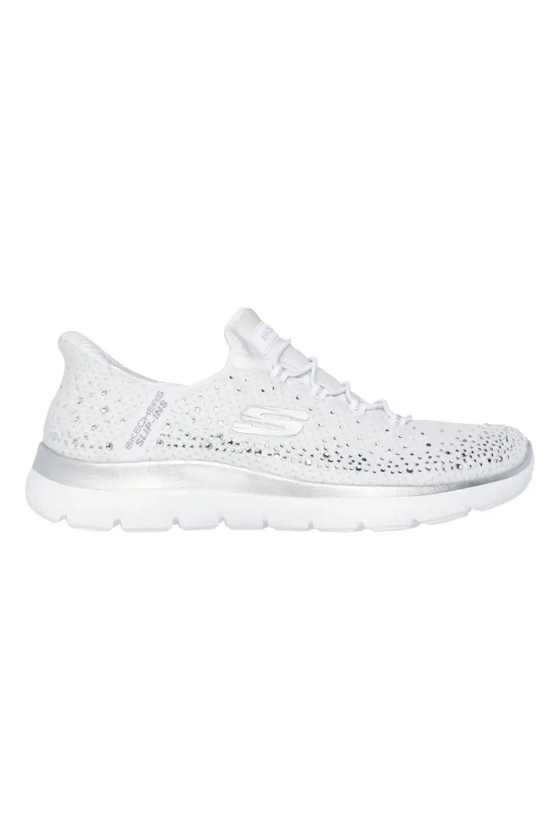 Scarpe slip ins bianco con strass in mesh Skechers Summits brilliant shine [BIANCO