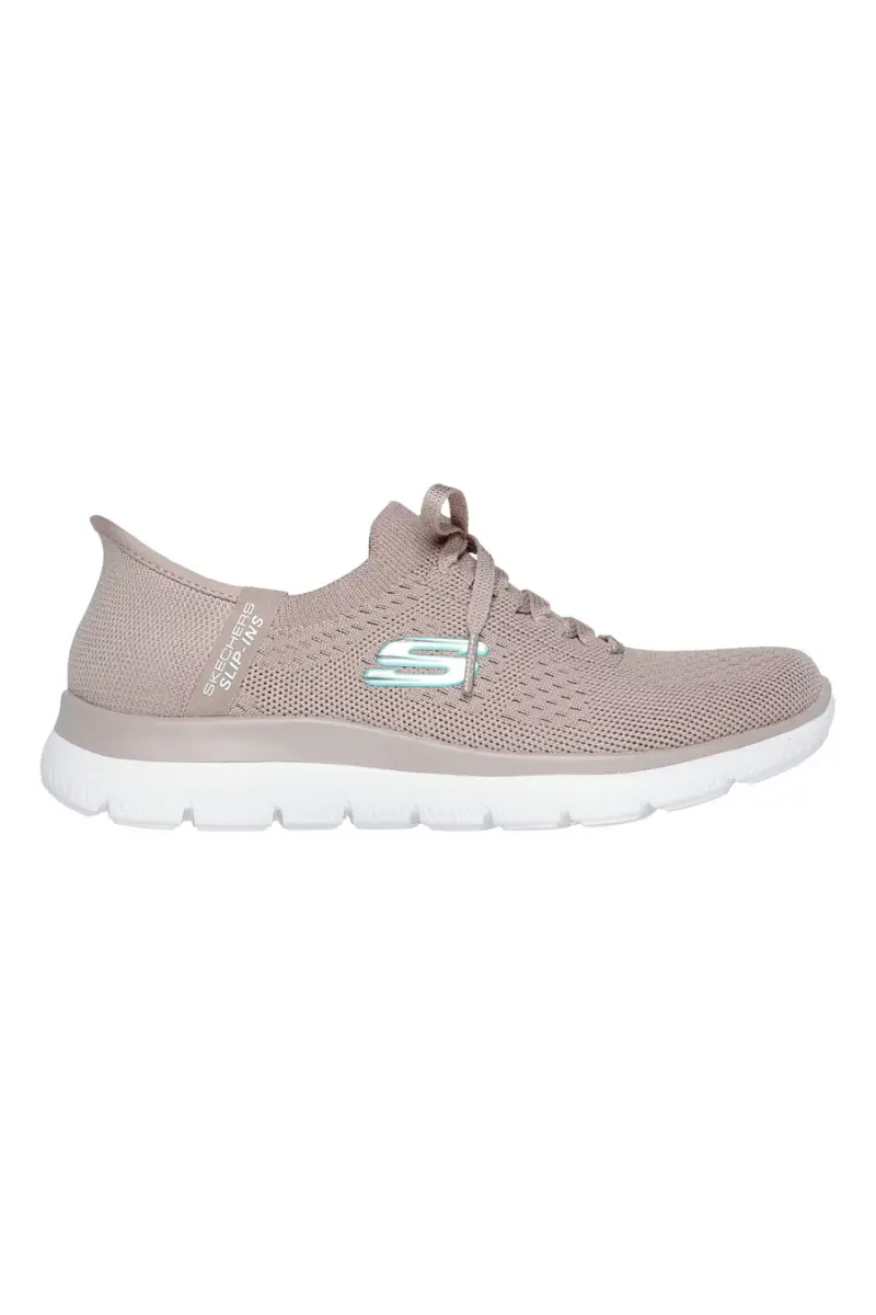 Scarpe slip ins taupe in knit Skechers Summits new daily [TAUPE]