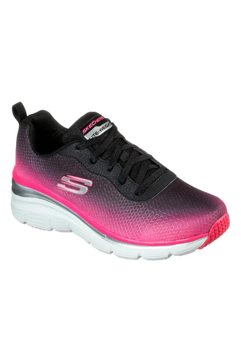 Scarpe sportive nero e rosa con memory foam Skechers Fashion Fit Build Up [VIOLA miniatura 2