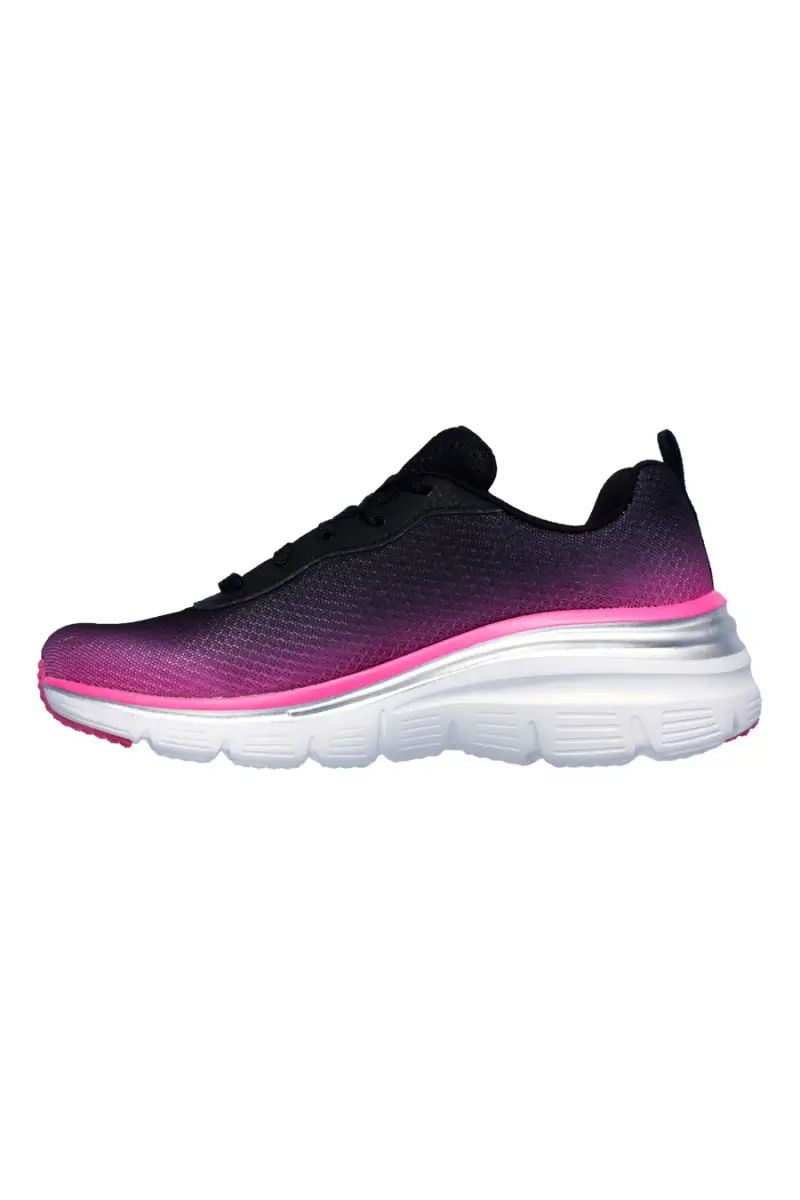 Scarpe sportive nero e rosa con memory foam Skechers Fashion Fit Build Up [VIOLA miniatura 3