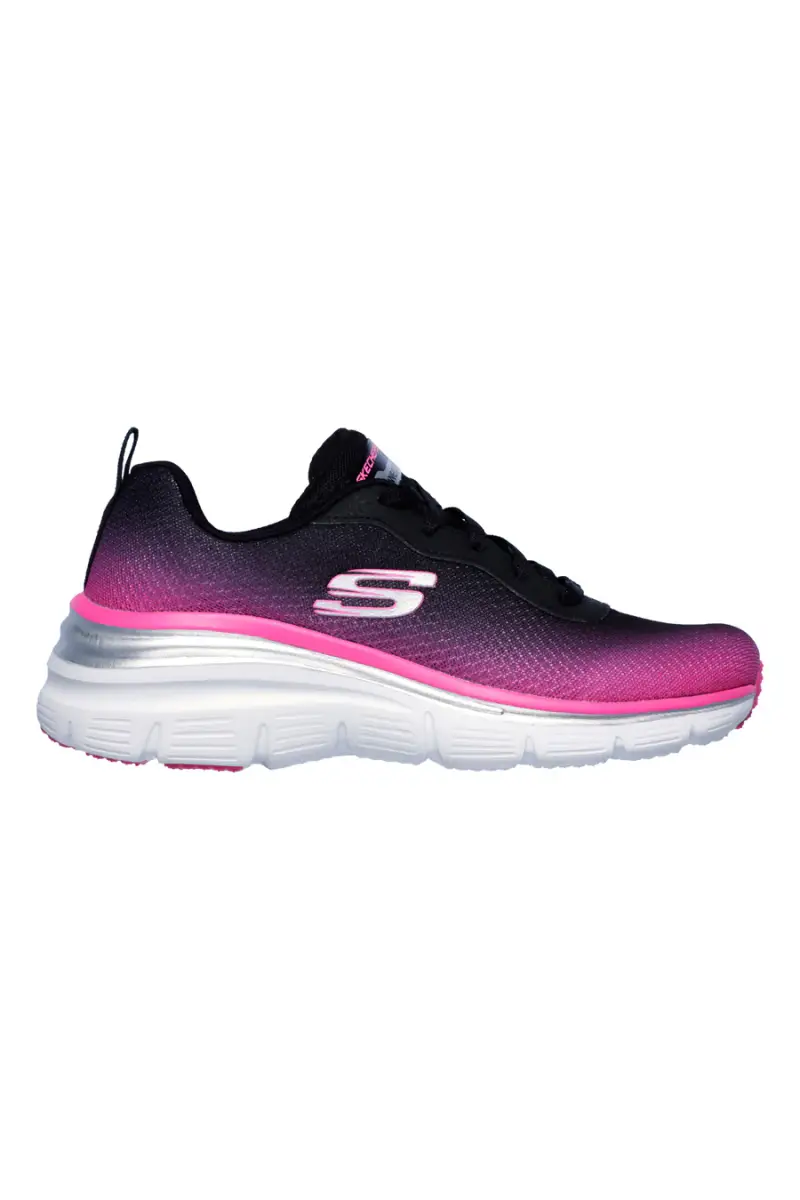 Scarpe sportive nero e rosa con memory foam Skechers Fashion Fit Build Up [VIOLA