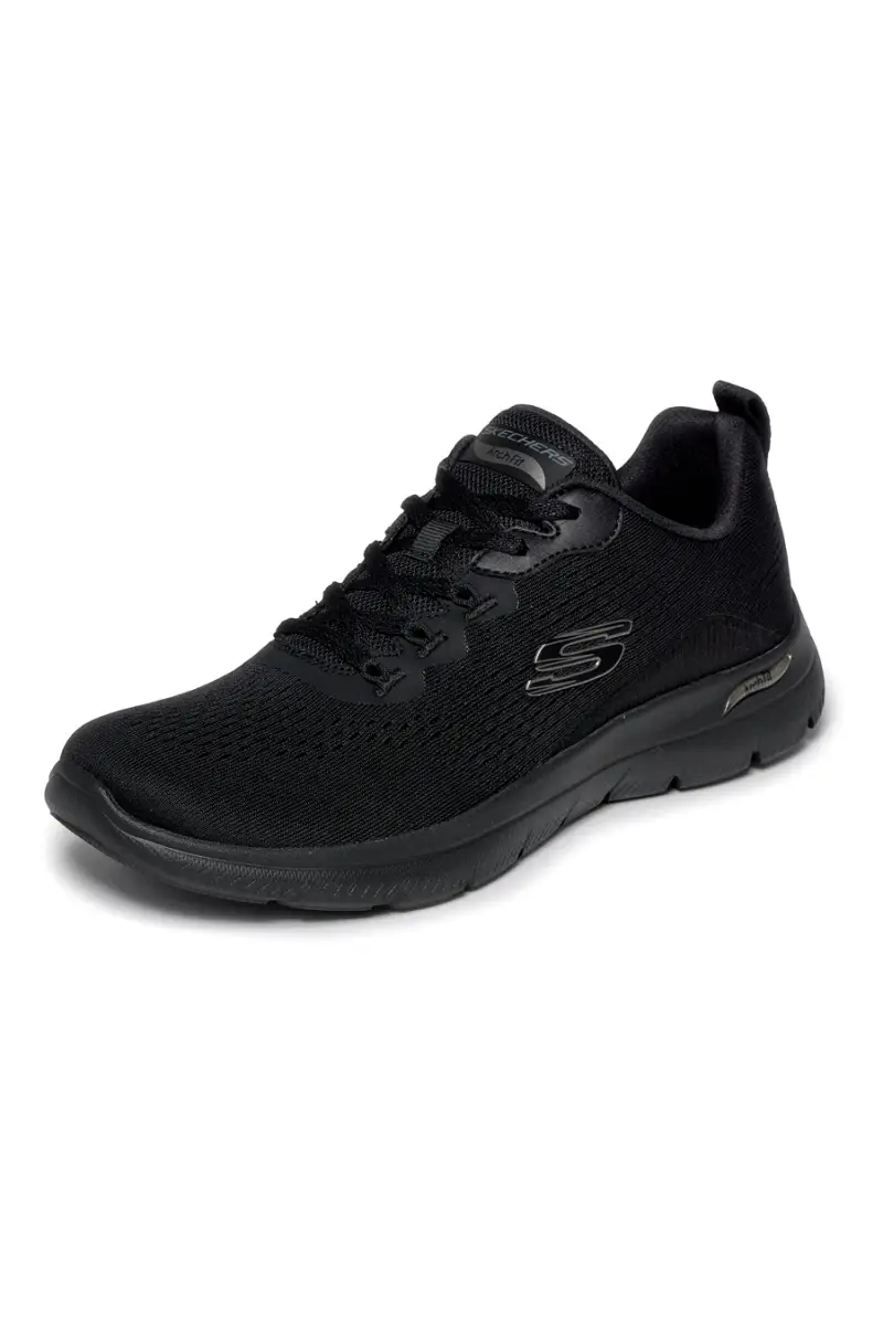 Scarpe sportive nero in mesh Skechers Arch fit summits daily flow [NERO] miniatura 2