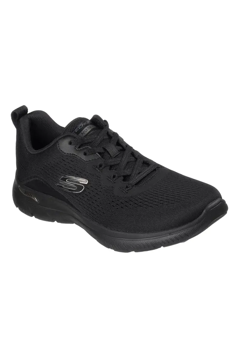 Scarpe sportive nero in mesh Skechers Arch fit summits daily flow [NERO] miniatura 3