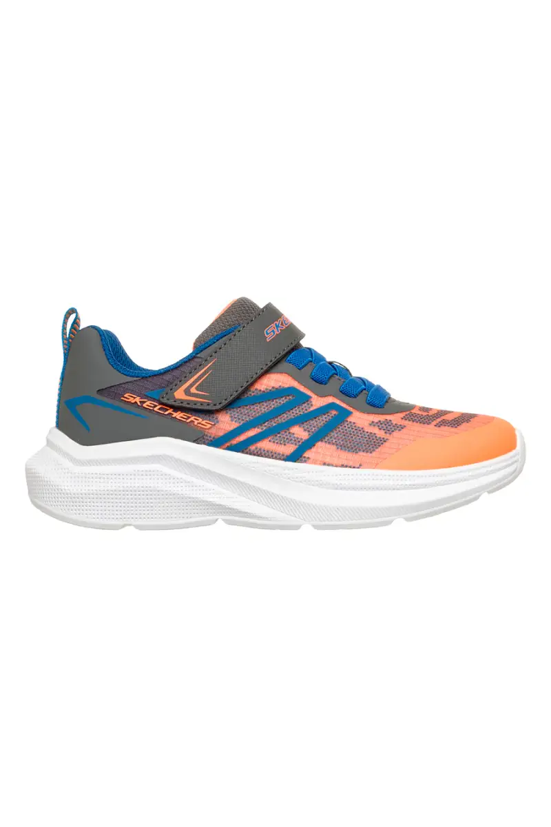 Sneaker Arancione e Grigio con strap e lacci elasticizzati Skechers Microspec Velocity [ARANCIO