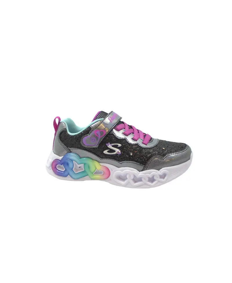 Sneaker Bambina S LIGHTS Nero | Skechers