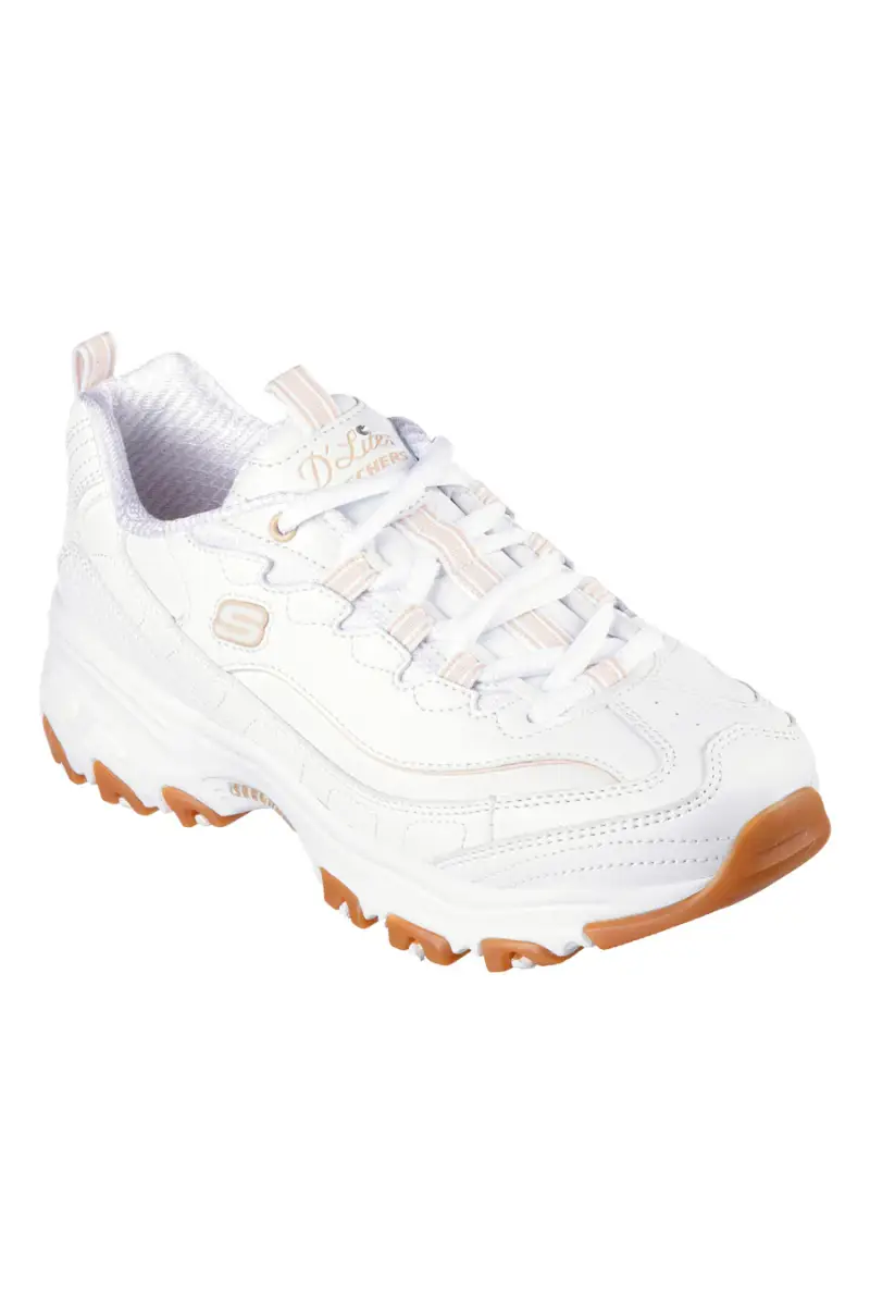 Sneaker da Donna Bianca con suola gum e Memory Foam Skechers D Lites Good Neutral [BIANCO] miniatura 2