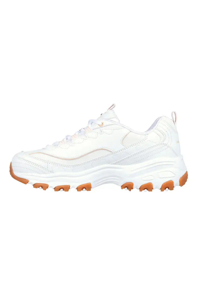 Sneaker da Donna Bianca con suola gum e Memory Foam Skechers D Lites Good Neutral [BIANCO] miniatura 3