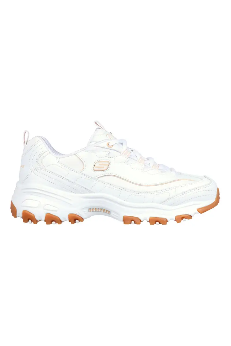 Sneaker da Donna Bianca con suola gum e Memory Foam Skechers D Lites Good Neutral [BIANCO]