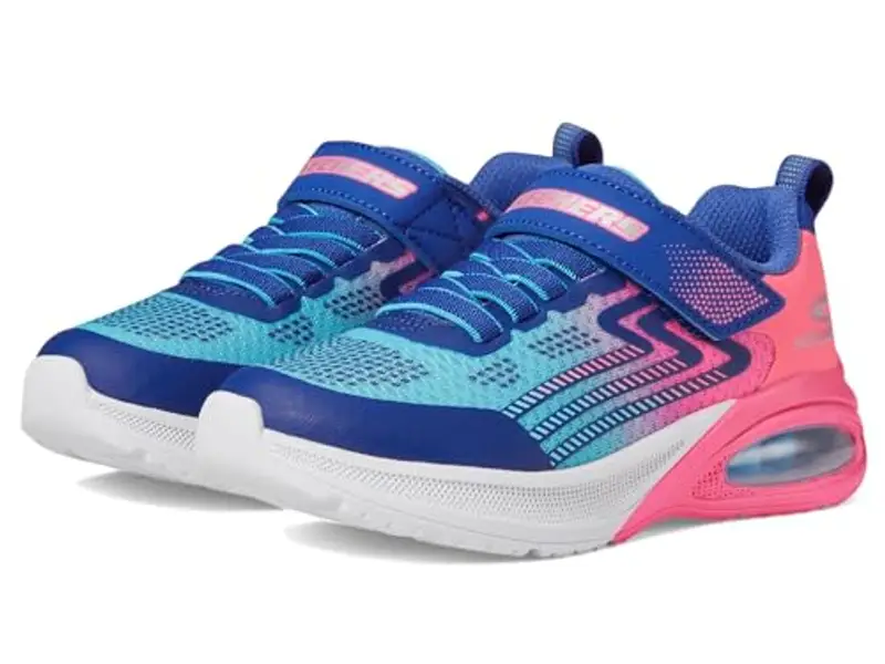 Skechers Sneaker Microspec Max Advance Bambina, Rosa acceso/Blu, 2.5 Little Kid