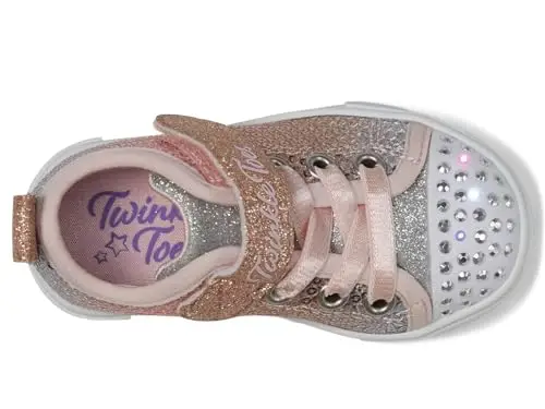 Skechers Sneaker unisex per bambini, con lustrini scintillanti, Link Rosa/Multicolore, 5 Toddler miniatura 2