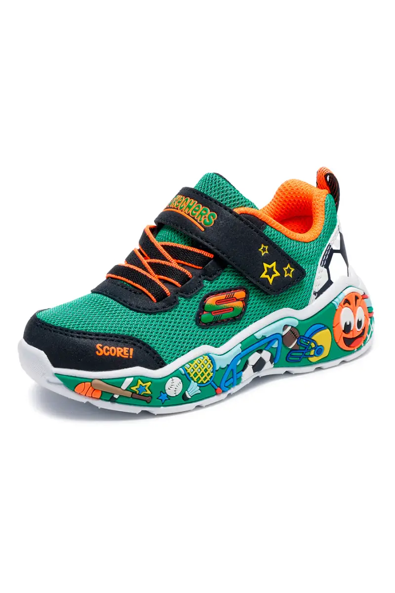 Sneaker Verde e Arancione con strap e grafica laterale Skechers Play Scene [MULTICOLOR] miniatura 2