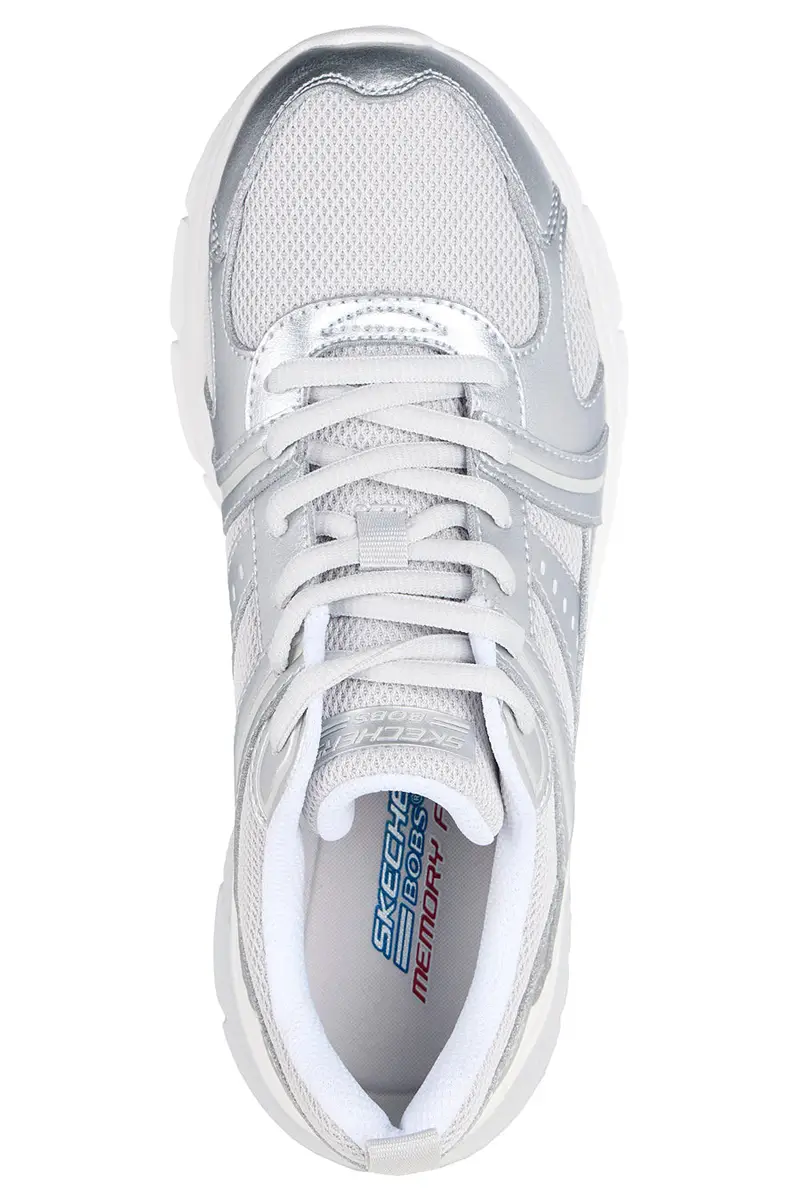 Sneakers argento con inserti in mesh Skechers Bobs Vamos [ARGENTO] miniatura 3