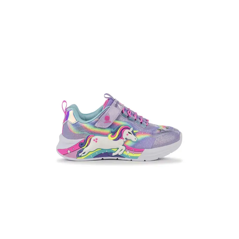 Sneakers bambina viola da ginnastica S-Lights Unicorn Chaser con luci e cartoon