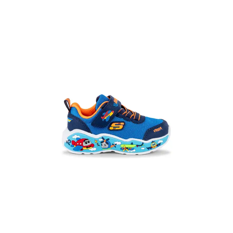 Sneakers bambino blu da ginnastica Play Scene con velcro e suola cartoon