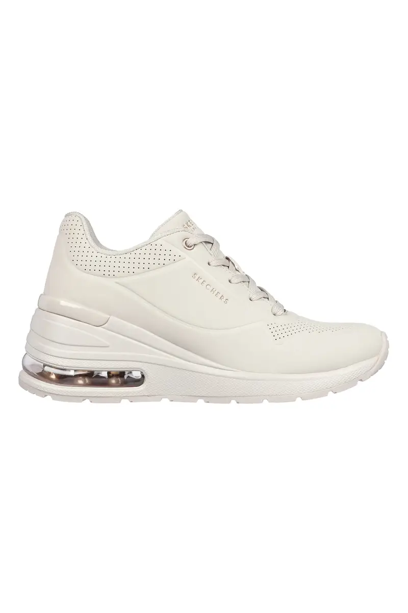 Sneakers Beige con Flatform Skechers Million Air [OFF WHITE]