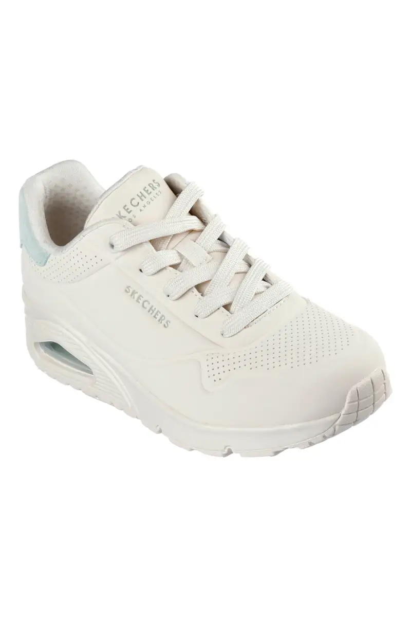 Sneakers beige con inserti verde salvia e Skech-Air Skechers Uno Pop Back [OFF WHITE] miniatura 2