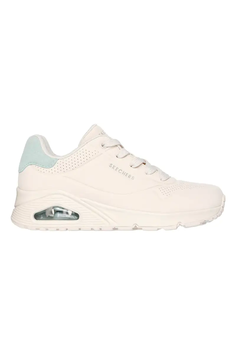 Sneakers beige con inserti verde salvia e Skech-Air Skechers Uno Pop Back [OFF WHITE]