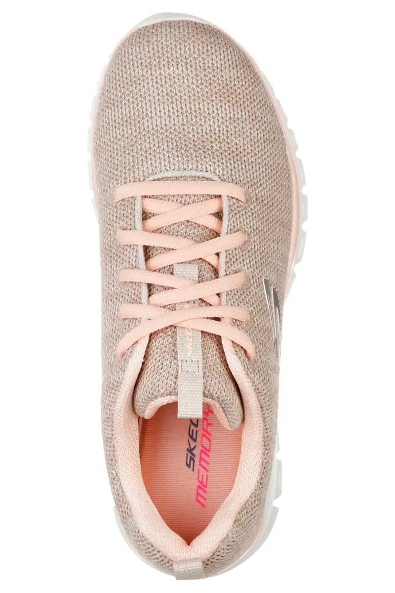 Sneakers beige in mesh leggere con memory foam Skechers Graceful Twisted Fortune [NTCL] miniatura 3