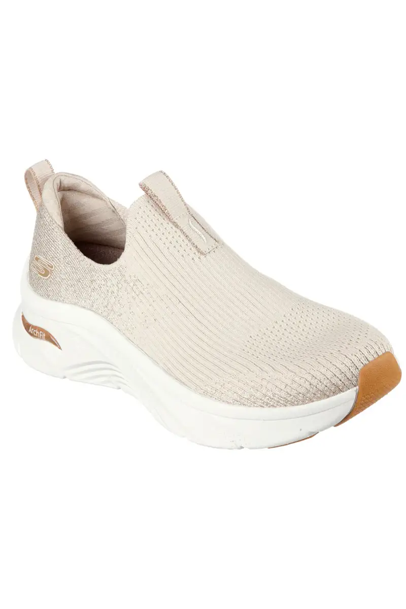 Sneakers Beige Skechers Relaxed Fit Arch Fit D Lux - Glimmer Dust [BEIGE] miniatura 4