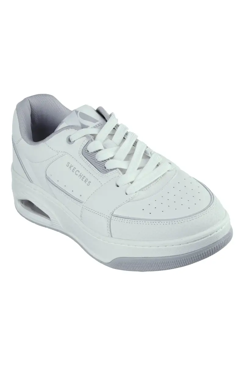 Sneakers bianche con Air-Cooled Memory Foam SKECHERS UNO COURT LOW-POST [BIANCO] miniatura 2