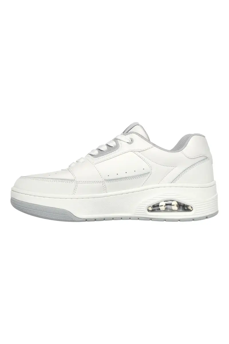 Sneakers bianche con Air-Cooled Memory Foam SKECHERS UNO COURT LOW-POST [BIANCO] miniatura 3
