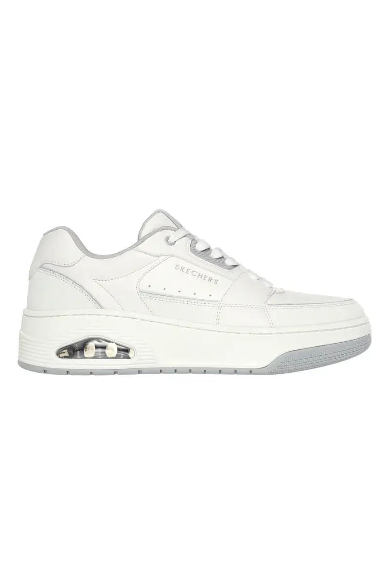 Sneakers bianche con Air-Cooled Memory Foam SKECHERS UNO COURT LOW-POST [BIANCO]
