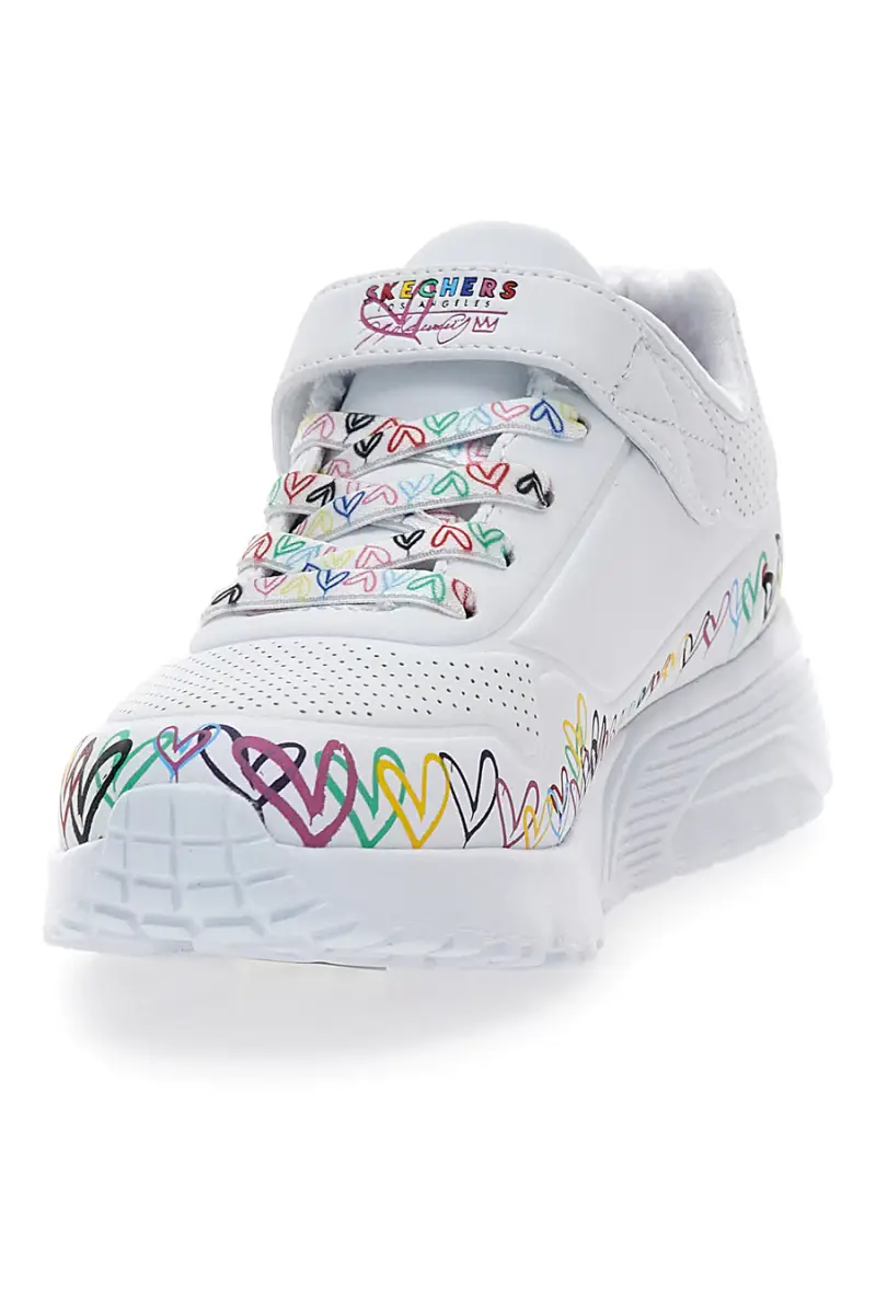 Sneakers bianche con cuori e Memory Foam Skechers Uno Lite - Heart Craze [WMLT] miniatura 3