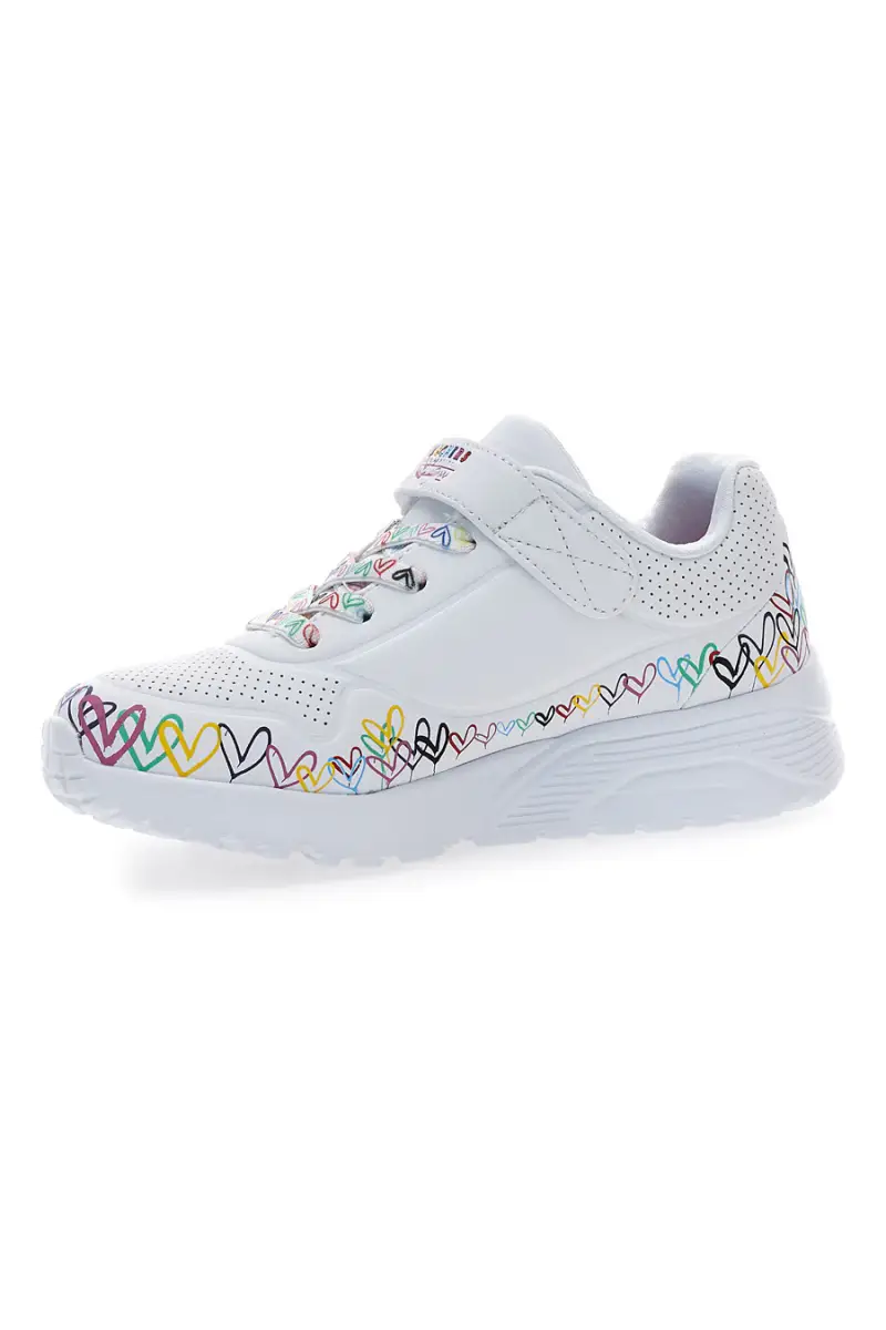 Sneakers bianche con cuori e Memory Foam Skechers Uno Lite - Heart Craze [WMLT] miniatura 4