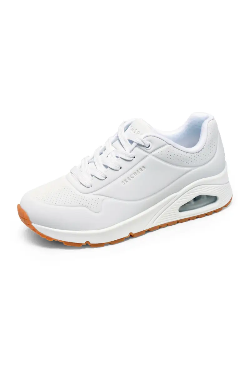 Sneakers bianche con cuscinetto ad aria e soletta memory foam Skechers UNO Stand on Air [BIANCO] miniatura 3