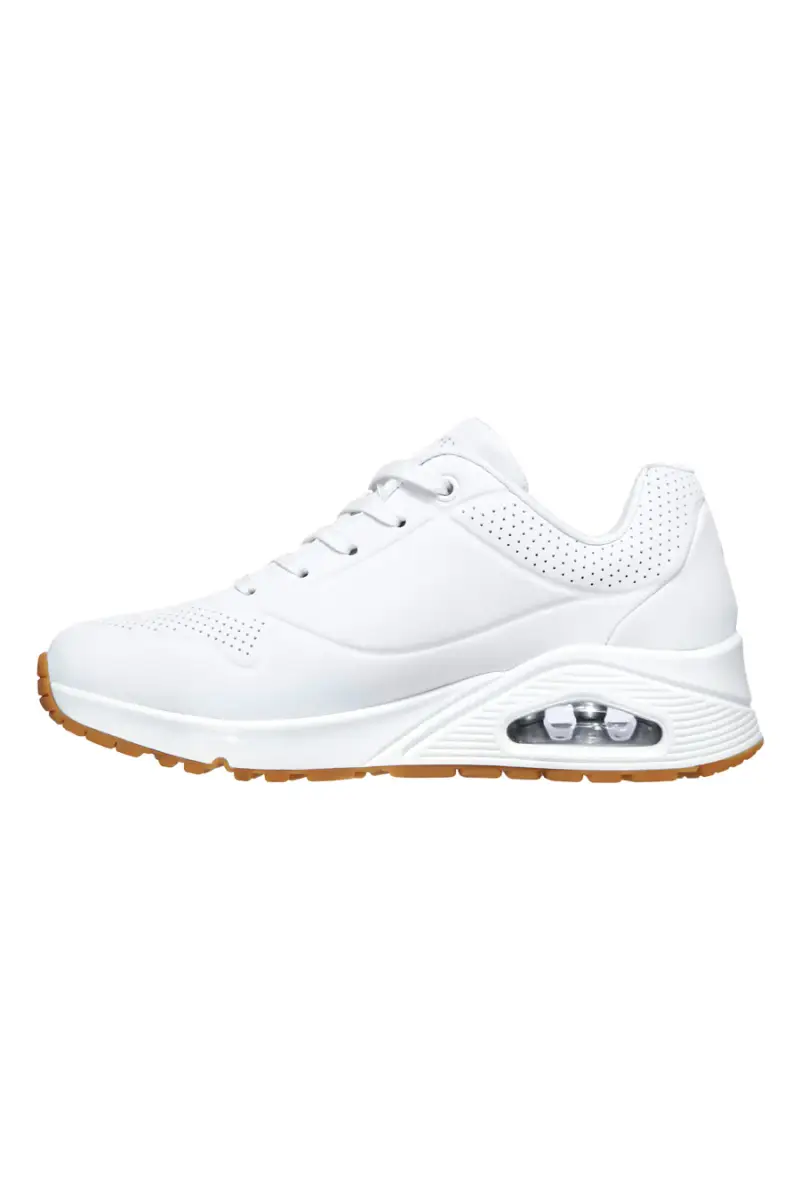 Sneakers bianche con cuscinetto ad aria e soletta memory foam Skechers UNO Stand on Air [BIANCO] miniatura 4