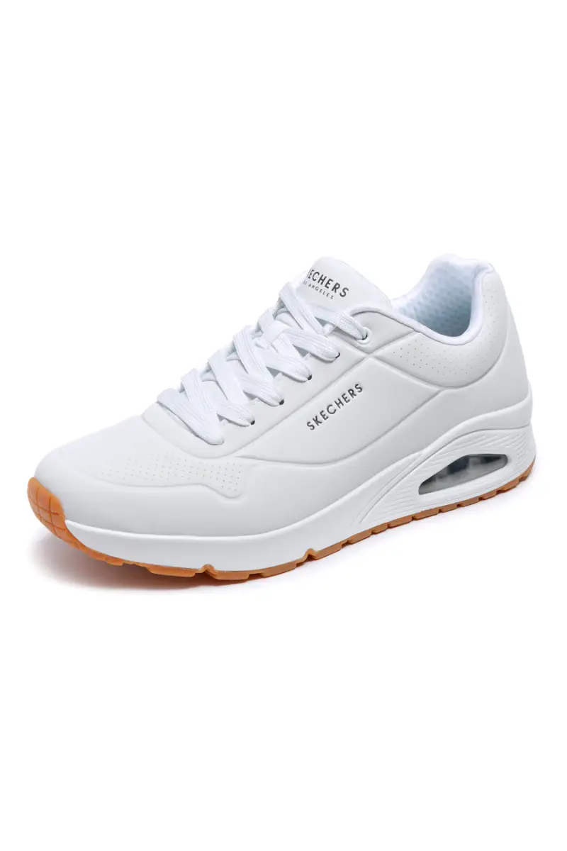 Sneakers bianche con cuscinetto ad aria e soletta memory foam Skechers UNO Stand On Air [BIANCO] miniatura 4