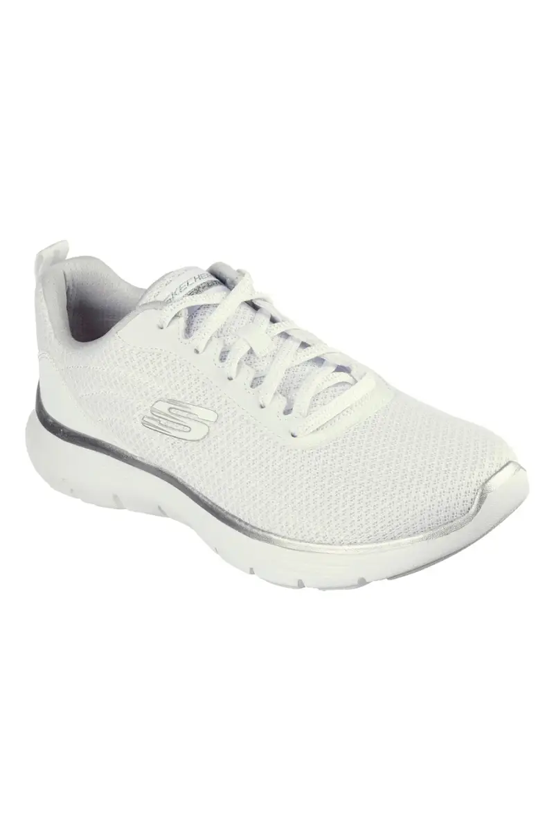 Sneakers bianche con dettagli argento Flex Appeal 5 0 Skechers [BIANCO miniatura 2